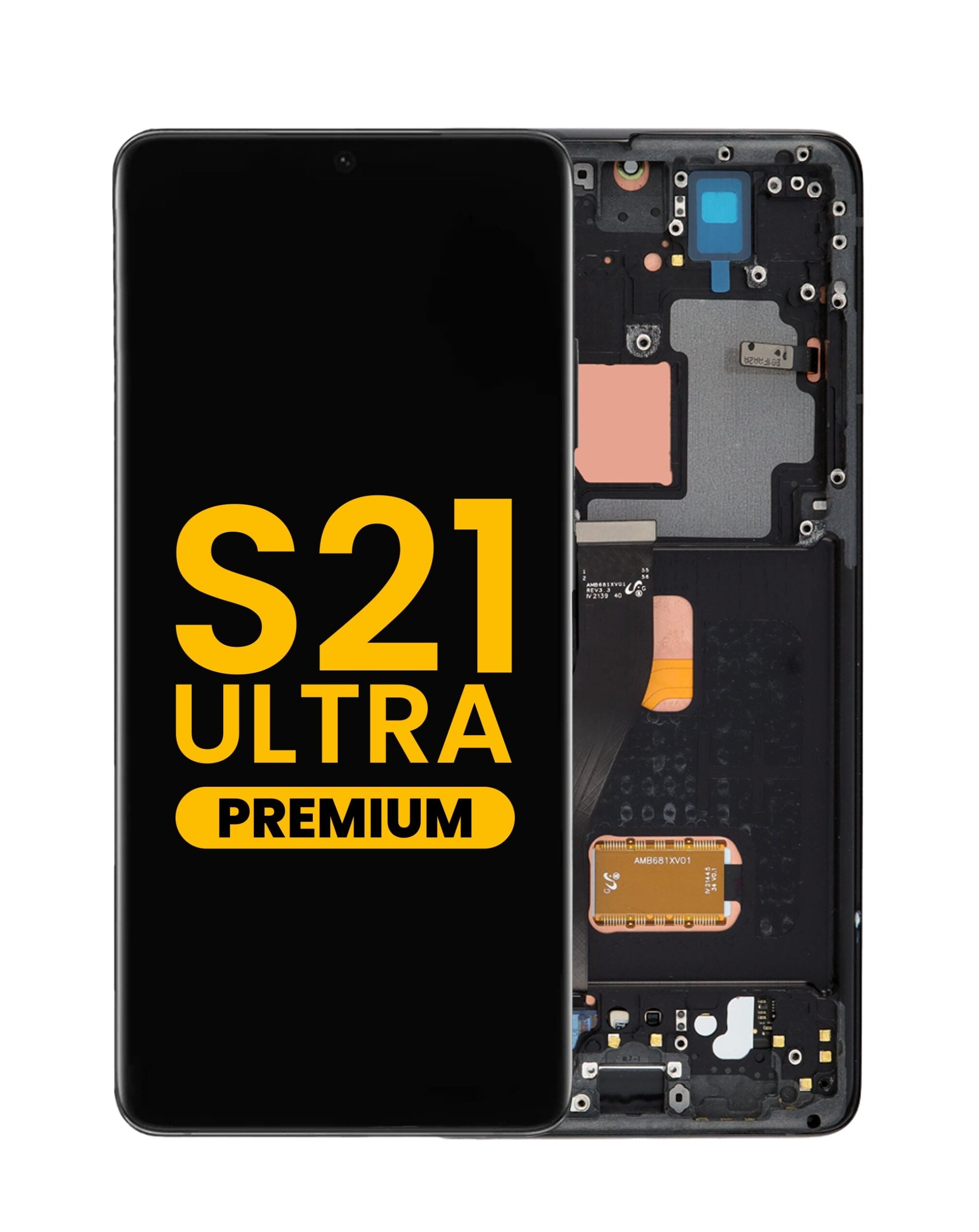 OLED Assembly with Frame for Galaxy S21 Ultra 5G (G998) (PHANTOM BLACK) (Premium) image 0