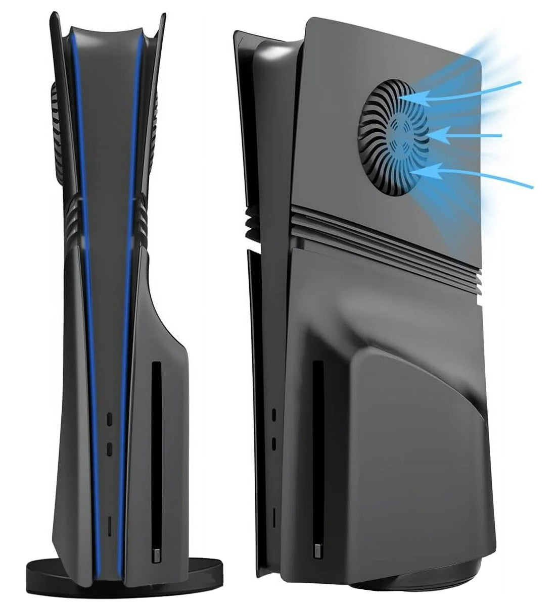 Faceplate Cover (BLACK) for PlayStation 5 Pro (Disc Edition) (V2) (NO LOGO) (Only Ground Shipping) image 0