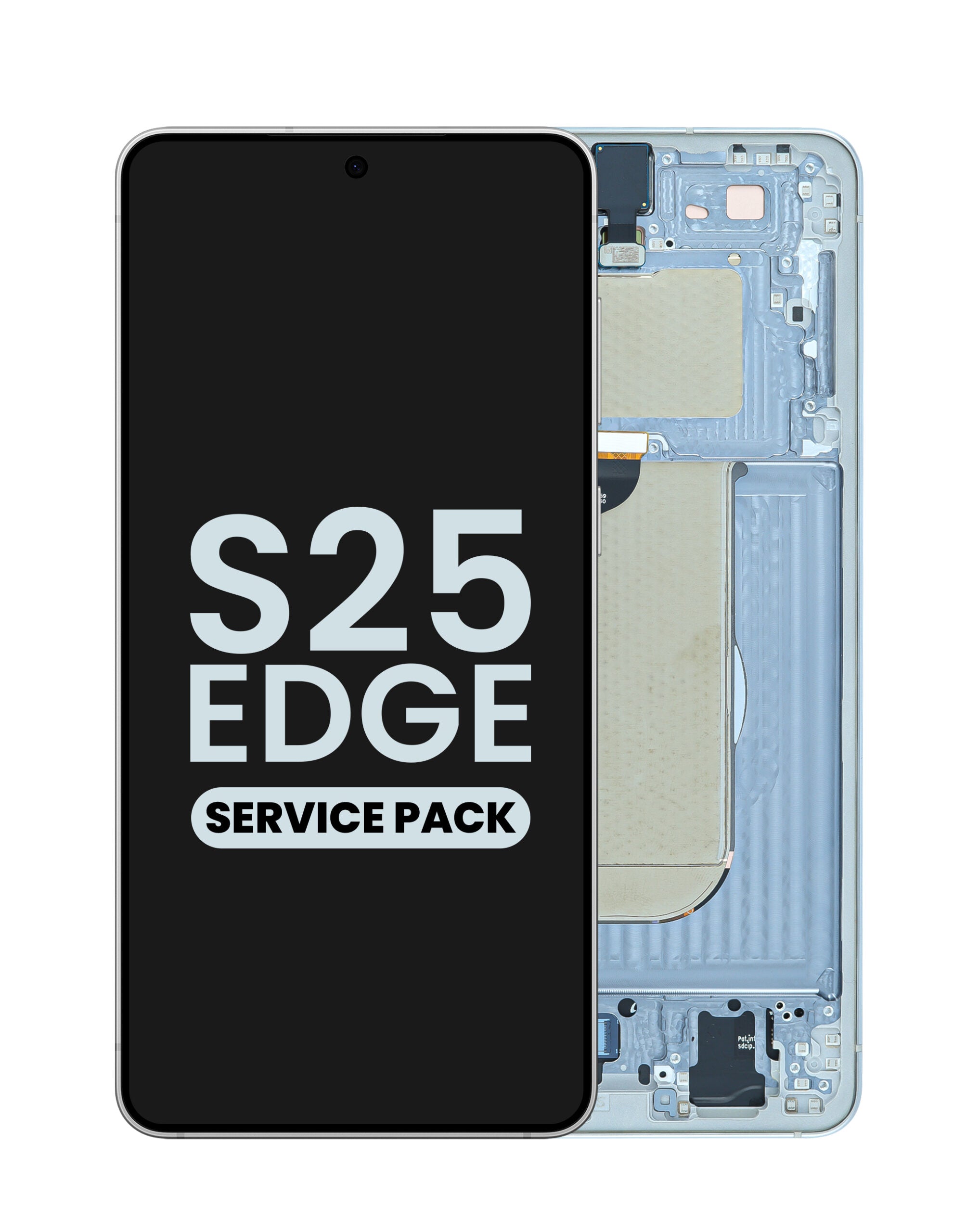 OLED Assembly with Frame for Galaxy S25 Edge (S937) (TITANIUM SILVER) (Service Pack) image 0