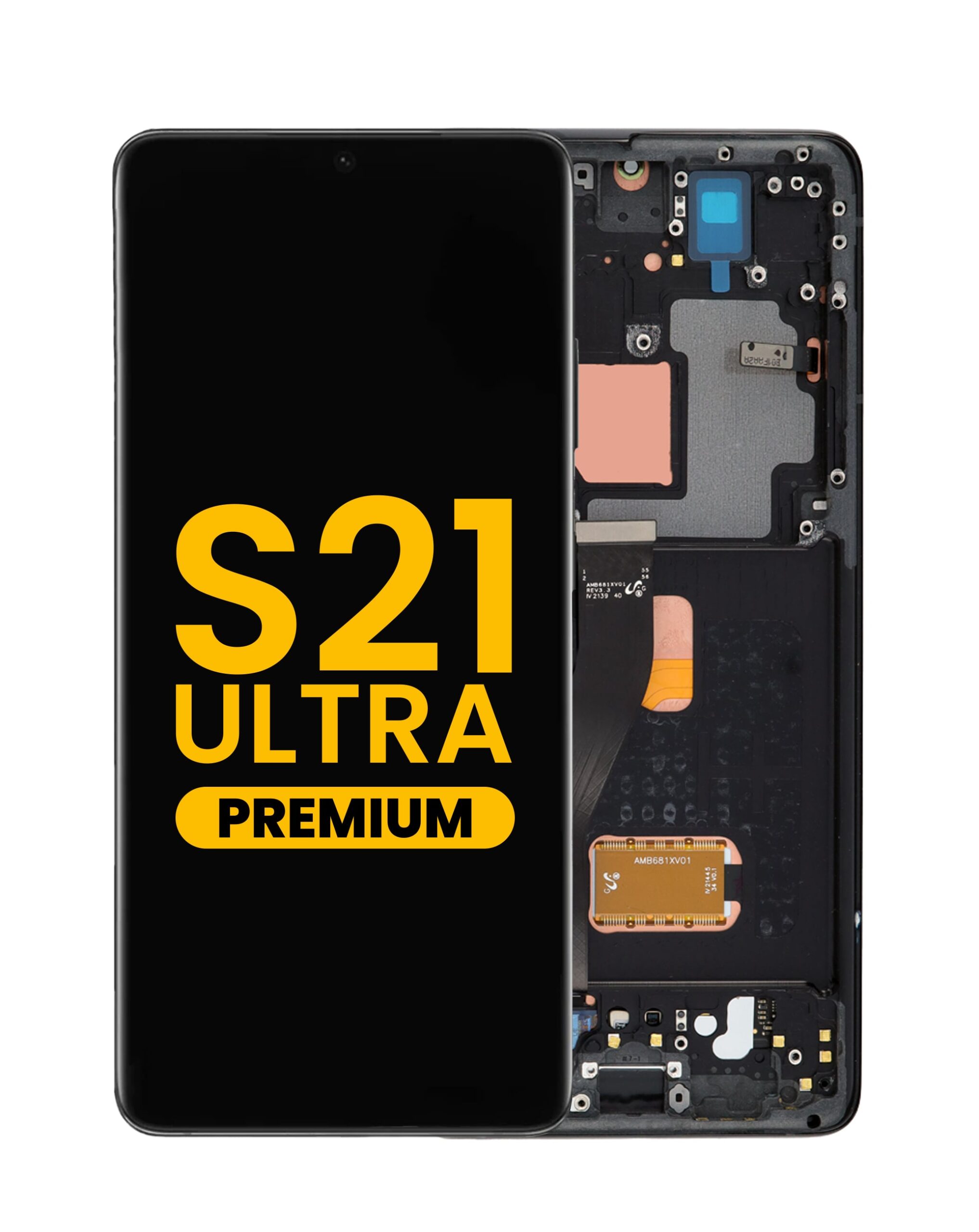 OLED Assembly with Frame for Galaxy S21 Ultra 5G (G998) (PHANTOM BLACK) (Premium) image 0