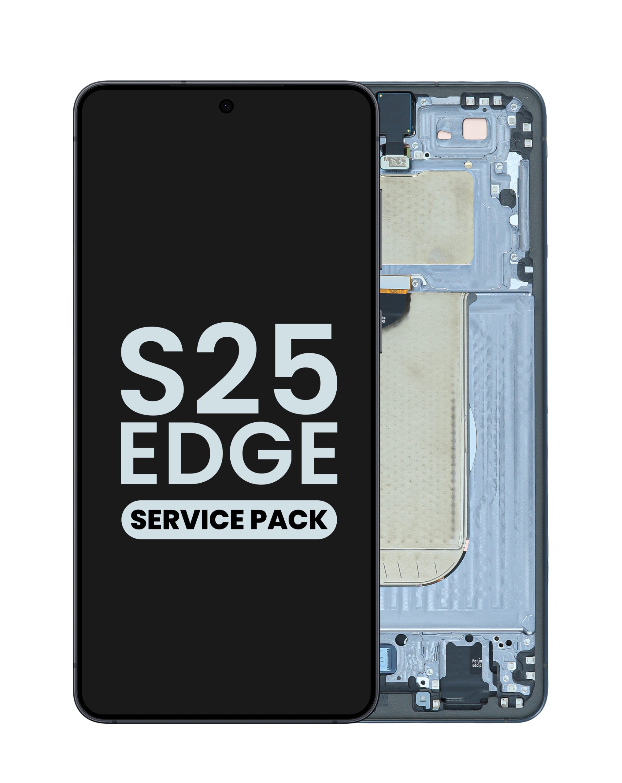 OLED Assembly with Frame for Galaxy S25 Edge (S937) (TITANIUM JETBLACK) (Service Pack) image 0